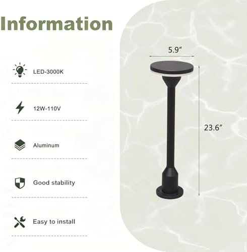Landscape Path LightsAluminum Outdoor Bollard Lights Modern Pathway Lamp IP65 Waterproof 3000K Luxury LED Lighting for Commercial Garden Walkway Lawn Lamp - Image 2