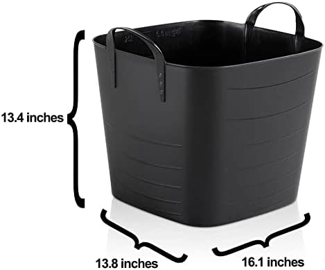Life Story 18 Pack Flexi Tub Basket, 6.6 Gal Plastic Storage Totes, Black - Image 5
