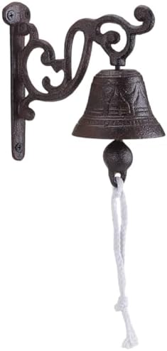 UNICRAFTALE Vintage Cast Iron Dinner Hanging Bell Outdoor Wall Mounted Bell Doorbell for Outside Front Door Garden Home Decor Clear Sound by UNICRAFTALE