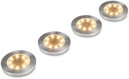 In Ground Lights, Outdoor Solar Disc Light IP65 Garden Underground(8 LED Warm Light,4 PCS) - Image 2