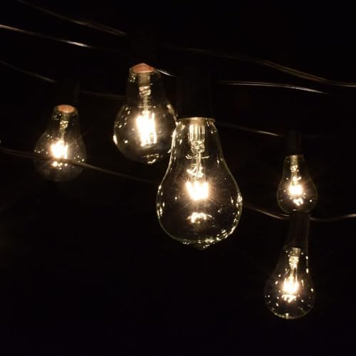 Vintage Edison Outdoor String Lights (PS50 Clear - Black Wire, 100 ft) - Image 4