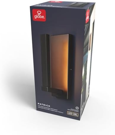 Globe Electric 60000128 10W Integrated LED Outdoor Wall Sconce, Bronze Finish, Modern Rectangle Frame, 650 Lumens, 2700K Warm White, Weather-Resistant, 12-Inch Height - Image 7