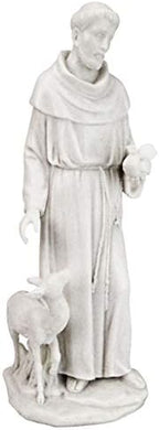 Design Toscano Francis of Assisi, Patron of Animals Religious Statue Figurine, 11 inches tall, Cast Marble Resin, White Finish by DesignToscano