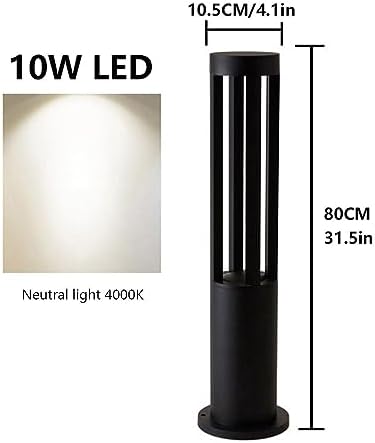 Modern LED Lawn Lamp Waterproof IP55 Outside Post Bollard Light Fixture External Villa Parks Courtyard Patio Walkway Pathway Column Light Garden Landscape Lighting - Image 2