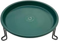 Ground Level Bird Bath - Floor Standing Bird Bath for Patio, Garden, or Deck - Black Steel Wire with Green Dish - Made in USA - Erva BA5SL by Erva