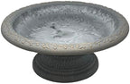 Fiber Clay Birdbath, Low-Profile Base, Dove Gray, 19" D x 7.5" H, 6.5lbs. - Image 6