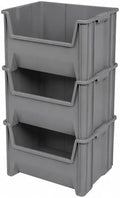 Akro-Mils Stak-N-Store Stackable Storage Bins, 15"x20"x12-1/2, Grey, 3pk by Akro-Mils