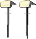 LANSOW Solar Spot Lights Outdoor Waterproof IP65, (2 Pack/90 LED/4 Modes) Solar Landscape Spotlights, 2-in-1 Solar Powered Flood Lights for Yard Garden Pathway Outside Tree, Auto ON/Off(Warm White) by LANSOW