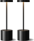 Cordless Rechargeable Table Lamp, 4000mAh Battery Operated, Black, 2 Pack by KakanuoLightings