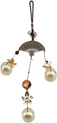 Wind Chime Hanging Outdoor Bronze Yard Garden Wind Chimes Decoration Chinese Style Chime with Poem Caved On The Fan Multi Tubes Wind Chime for Garden - Image 2