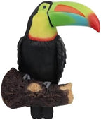 Toucan Tree Decor, Hand-Painted Resin Tropical Bird Statue, Weatherproof Outdoor Sculpture for Garden Fence Patio Yard (Colorful) by HAMAPI