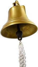6" Ship Bell - Large Brass Sleigh Bell, Wall Mounted Hanging Nautical for Dinner Christmas Service Craft Farmhouse Maritime Church Pirate House - Image 2