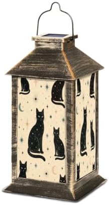 Mid Century Modern Black Cats Solar Lanterns Outdoor Waterproof by Unknown