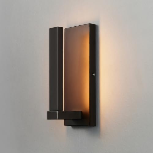 Globe Electric 60000128 10W Integrated LED Outdoor Wall Sconce, Bronze Finish, Modern Rectangle Frame, 650 Lumens, 2700K Warm White, Weather-Resistant, 12-Inch Height - Image 5