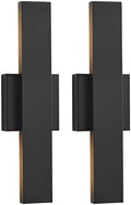 Outdoor Modern LED Wall Light Fixtures, Black Linear Exterior Wall Sconces 20W, Modern Porch Patio Light Fixture Waterproof Outdoor Wall Lights Outside Lights for House Garage Front Door Patio 2pack by SIONLOM