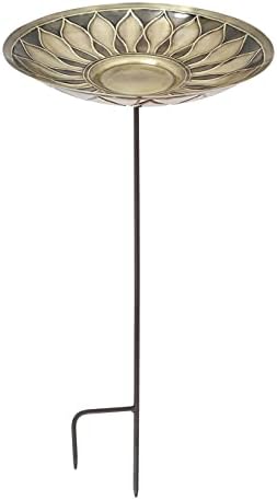 Achla Designs African Daisy Birdbath, Brass, with Stake by ACHLADesignsHomeGarden
