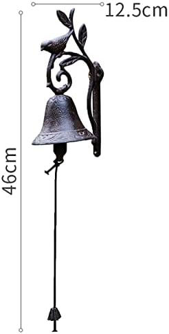 Cast Iron Dinner Doorbell, Flower and Bird Decorative Bells, Manually Shaking Wall Hanging Wind Chimes for Outdoor Garden Backyard Farmhouse Church - Image 2