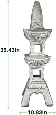 35.5''High Asian Zen Pagoda MGO Tall Lantern Statue - Image 6