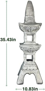 35.5''High Asian Zen Pagoda MGO Tall Lantern Statue - Image 6