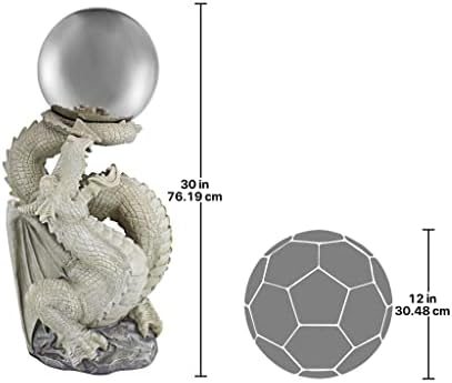 Design Toscano Sir Sagremor's Dragon Sculpture with Glass Gazing Orb - Image 6