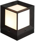 Creative Square Cube Modern Pillar Post Lamp Personality Waterproof Ip54 Outdoor Column Light Black Finish Aluminum Metal External Pond Patio Landscape Deck Fence Table L(One Color-L-H 31Cm) by Unknown