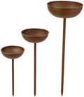Rustic Metal Rain Catcher Bowl Set of 3 – Weatherproof Outdoor Garden Art, Decorative Iron Bird Bath Stakes, Yard Water Feature, Unique Gift for Nature Lovers by Unknown
