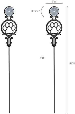 Touch of Class Pathways Driveway Marker Stake, Paw Print, Black, Set of 2 - Image 3