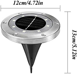 Solar Lights Garden Solar Ground Lights Solar Powered with 8 LED Solar Disk Lights for Pathway Yard Walkway Patio Lawn Path 12PCS - Image 2