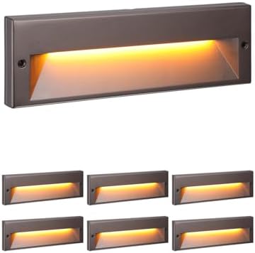 LEONLITE 6-Pack 10.6 Inch 5CCT Low Voltage LED Step Lights, Surface Mount by LEONLITE