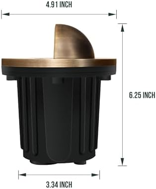 GKOLED LED Brass Well Lights, 12V In Ground Light Outdoor, IP67 Waterproof Low Voltage Landscape Lighting with MR16 Bulb and Swival Base, 5W 140LM 2700K, Up Light for Garden, Beacon Top, 12 Pack - Image 4
