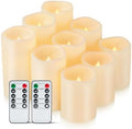 Amagic Waterproof Outdoor Flameless Candles with Timer, Battery Operated Candles with Remote Control, Electric LED Pillar Candle for Outside Patio, Garden, Wedding Decor, D3 x H4 5" 6", Set of 9 by AMAGIC