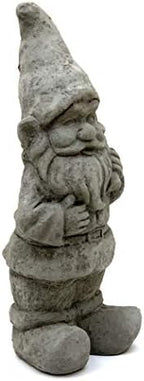 Garden Gnome with Mallet: Solid Durable Stone Statue with Vintage Texture. Sealed for Outdoors. Handcrafted USA. (Antique/Gray) - Image 6