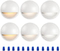 CLOUDY BAY [6 Pack] 3CCT Low Voltage LED Deck Lights Outdoor,2700K/3500K/5000K Selectable,Landscape Step Stair Railing Fence Light Wired,3W,12V-24V AC/DC Deck Lighting Fixtures,White by CLOUDYBAY