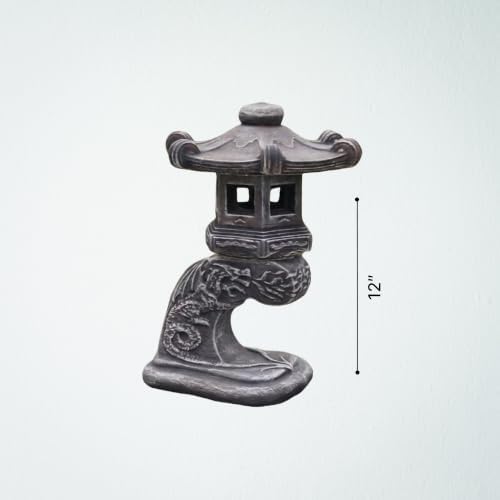 OLOMA Detailed Ranki Japanese Pagoda Concrete Garden Statue Stone Pagoda Asian Ornament Zen Outdoor Handcrafted Garden Decor Patio Lawn Outdoor Landscaping Accent - Image 7