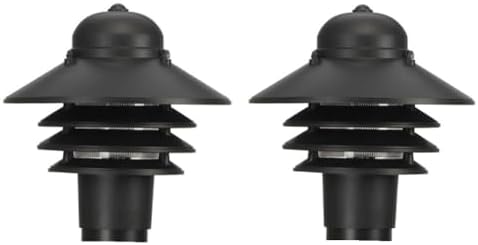 Solus Nautical Outdoor Post Top Light – Bollard Fixture for 3" Pole with LED Bulb, Black or White Finish, Non-Corrosive, Made in USA (Black, Cool White (4000K), 2 Pack) by Solus