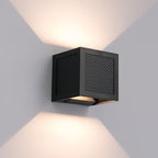 Solar Sconce Lights Outdoor, Motion Sensor, Dimmable Up and Down, Multiple Lighting Modes, Three Large Solar Panels, IP65 Waterproof for Yard Fence Patio Garage Porch, Modern Black Shell by CNAHIWO
