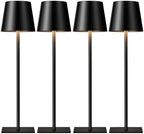 Kakanuo Black Cordless Rechargeable Table Lamps Set of 4 by KakanuoLightings