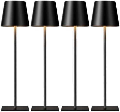 Kakanuo Black Cordless Rechargeable Table Lamps Set of 4 by KakanuoLightings