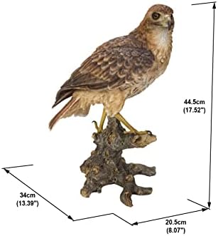 HI-LINE Wild Hawk Standing on Branch Garden Statue - Image 7