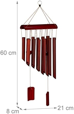 Relaxdays Wind Chime Bamboo, Calm Sound Chimes with 12 Tubes, Hanging Decor - Image 4