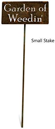Funny Garden Staked Signs 21 to 28 Inches Tall (Small 21 Inches Tall, Garden of Weedin, Naturally Rusted) - Image 2