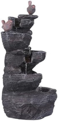 Resin Stone Imitation Waterfall with LED Lights Tabletop Water Fountain Desktop Waterfall Fountain Relax Decor for Home Office by Unknown