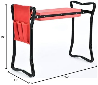 TABOR TOOLS TR2A Garden Kneeler and Seat Bench with Tool Bag Pouch and Foam Pad Cushion, Workseat with Kneeling Bench Option, Light Weight Foldable Stool, Portable Outdoor Kneeler for Gardening. - Image 2