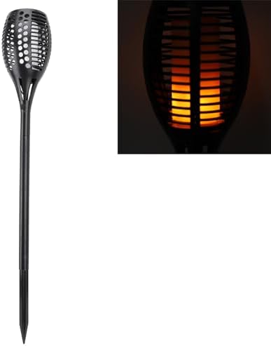 Outdoor Solar Lights, IP65 Flickering Flame Solar Torch Lights for Outdoor, Warm Yellow Lights with LED Flicker - Image 6