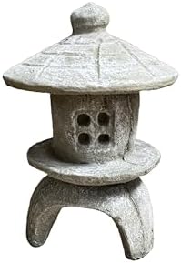 Solid Rock Stoneworks Small Round Concrete Pagoda Statue for Garden, Japanese/Chinese/Asian Style- Marble Tone Color by SolidRockStoneworksLLC