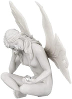Design Toscano Gazing Secret Garden Fairy Woman Statue Figurine, 7 inches wide, 10 inches tall, Cast Stone Resin, Antique Stone Finish - Image 3