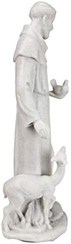 Design Toscano Francis of Assisi, Patron of Animals Religious Statue Figurine, 11 inches tall, Cast Marble Resin, White Finish - Image 6