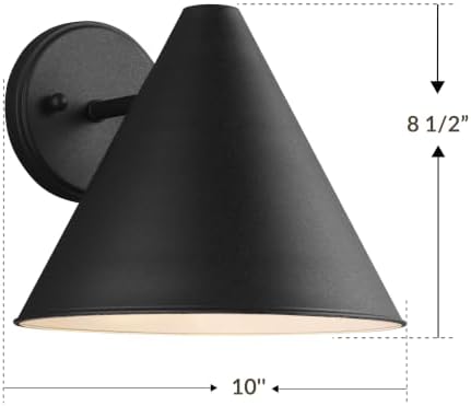 Generation Lighting Crittenden Outdoor Wall Sconce, Black Aluminum - Image 3