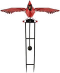 Red Carpet Studios Garden Stake Yard Art Metal and Glass Balance Rocker with Heavy Duty Stake, 4.5 Feet Tall, Cardinal by RedCarpetStudios