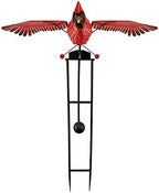 Red Carpet Studios Garden Stake Yard Art Metal and Glass Balance Rocker with Heavy Duty Stake, 4.5 Feet Tall, Cardinal by RedCarpetStudios